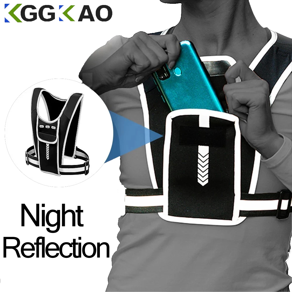 Reflective Running Gear Vest - Erkekler kadınlar için koşu atleti telefon