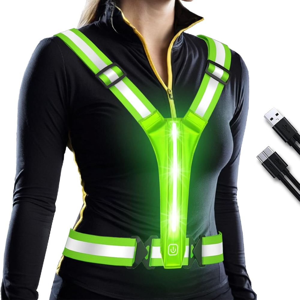 Reflective Running Gear Vest - LED Yansıtıcı Yelek Koşu Ekipmanı Gece