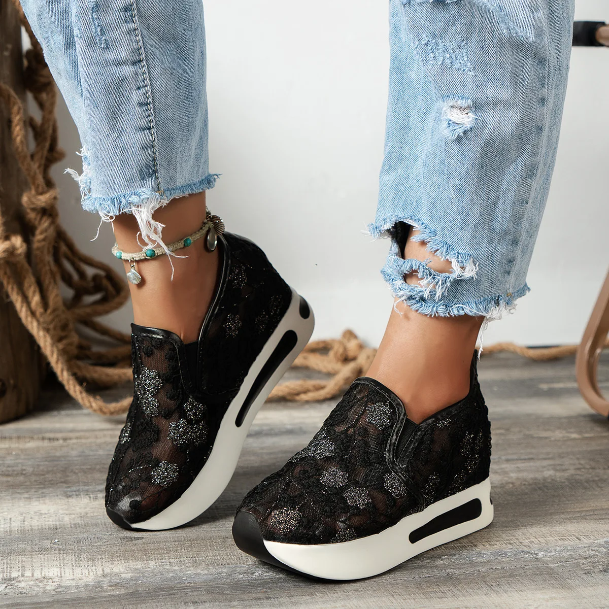 Dantel düz platform kadın spor - Running Gear Shoes incelemesi ve fiyatı